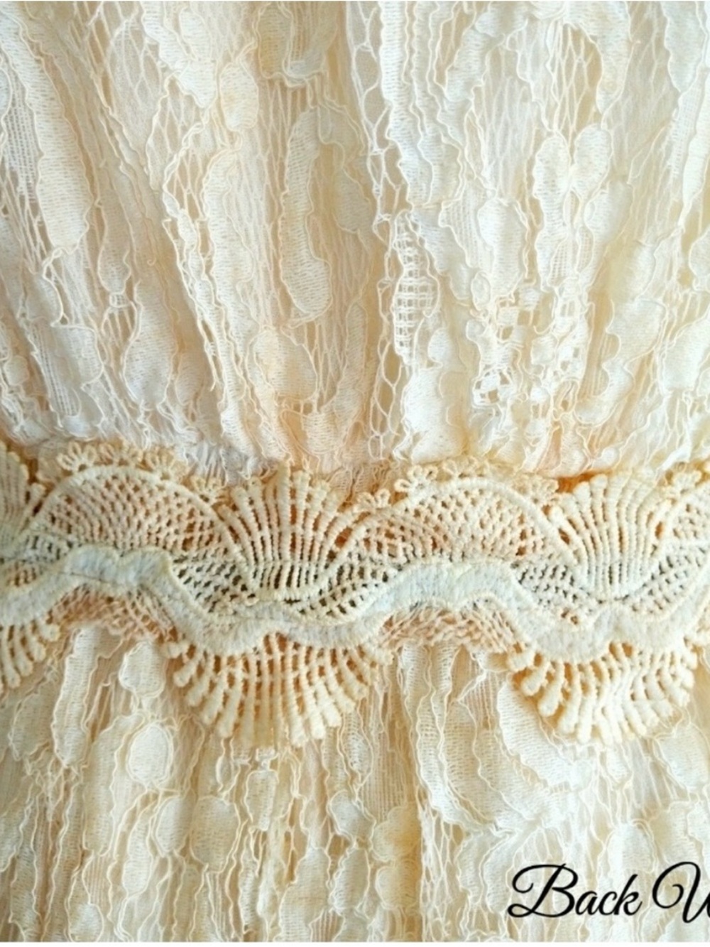 Last One! POL Lace Romper Gorgeous! Deep V Neck Bell Sleeves - Picture 6 of 8